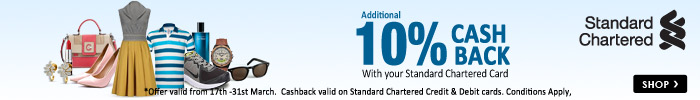  Additional 10% Cashback on Standard Caharterd Bank Cards