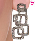 Diva White Abstract Squares Earrings