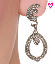 Diva Striking Crystal Drop Earrings