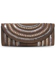 Favola Modest Brown & Golden Sequins Clutch