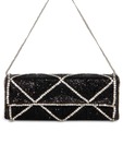Aarna Craft Black Bead & Crystal Box Clutch