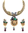 Adhira Pristine Peacock Pattern Necklace Set