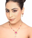 Kshitij Charming Pink Pendant Necklace Set