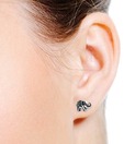 Revlis Elephant Design Marcasite Sterling Silver Stud Earrings