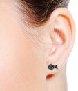 Revlis Fish Design Marcasite Sterling Silver Stud Earrings
