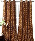 Deco Window Block Print Eyelet Door Curtain