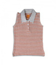 Unamia Orange-Grey Stripes Polo T-Shirt