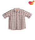 Unamia Pink & Brown Checkered Shirt For Kids