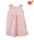Unamia Pink & Cream Striped Dress For Kids