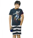 SDL By Sweetdreams Navy Blue & White Night Suit For Kids