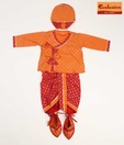 Exclusive from Jaipur Red & Orange Dhoti- Kurta Set For Kids