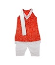 BIBA Cotton Red and White Salwar Suit with Dupatta