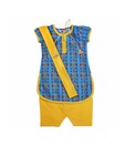 BIBA Cotton Blue and Yellow Salwar Suit with Dupatta