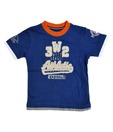Catmoss Cotton Blue Baseball Print T-Shirt
