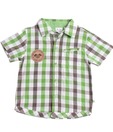 Nauti Nati Cool Green-Grey Checkered Shirt For Kids