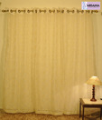 ARIANA Flower Blocks Cream Sheer Door Curtains