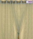 ARIANA Flower Blocks Blue Sheer XL Door Curtains