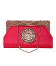 Aarna Craft Magenta Centre Motif Clutch
