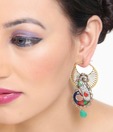 Agastya Multicolour Agate Bead Peacock Earrings