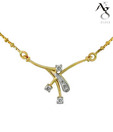 Ag Real Diamond Traditional Dangling Mangalsutra