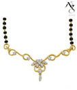 Ag Real Diamond Fancy Flower Mangalsutra