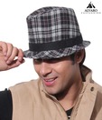 Alvaro Gorgeous Grey & Black Checkered Print Hat