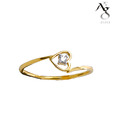 AG Heart Solitaire Diamond Ring
