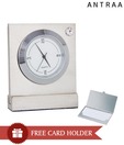 Antraa Silver Finish Table Top Clock