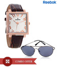 Aveiro Rosegold Watch With Reebok Sunglasses Combo