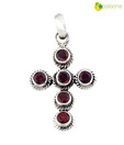 Opaleena Crucifix Shaped Garnet Pendant