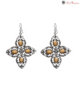 Art Mannia Yellow & Silver Floral Earrings
