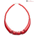 Art Mannia Red Wooden Bead Neckpiece