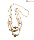 Art Mannia Multistring Golden & White Neckpiece