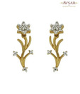 Avsar Gold & Diamond Flower Earrings