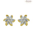 Avsar Gold & Diamond Divine Flower Earrings