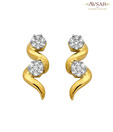 Avsar Gold & Diamond Curve Earrings