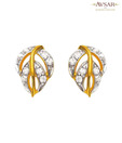 Avsar Gold & Diamond Leafy Earrings