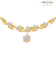 Avsar Real Gold and Diamond Flower Shape Mangalsutra