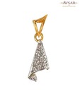 Avsar Gold & Diamond Twisted Triangle Pendant