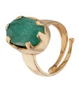 Aiza Lavish Oval Cut Emerald Ring