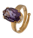 Aiza Trendy Oval Cut Amethyst Ring