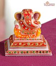 Aapno Rajasthan Marble Chowki Ganesh With Kundan Work
