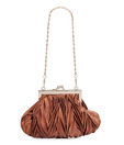 1 Bolzo Dark Brown Satin V11201 Clutch