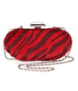 1 Bolzo Red & Black Rough Velvet V11205 Clutch