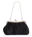 1 Bolzo Black Satin V11249 Clutch