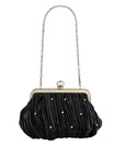 1Bolzo Black Satin V11521 Clutch