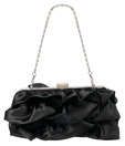 1Bolzo Black Satin V11535 Clutch