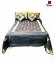 Home Comfortable Silk Dupioni Double Bed Cover Set- 5 pcs