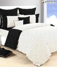 Swayam Black & Cream Large Printed Bed Sheet Set