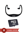 Vox Neckband BM060 MP3/FM Player Black with free 4Gb Micro SD Card